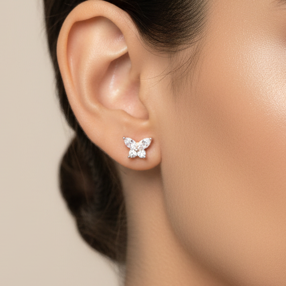 925 Silver butterfly studs