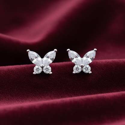 925 Silver butterfly studs