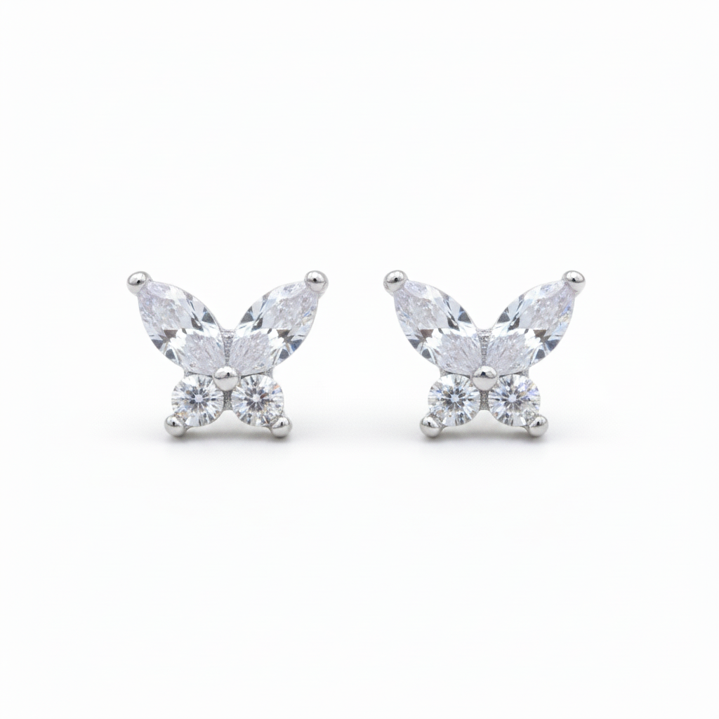 925 Silver butterfly studs