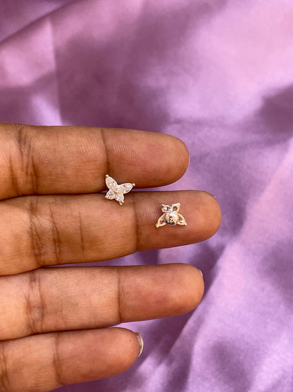 925 Silver butterfly studs