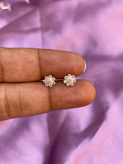 925 Silver flower studs