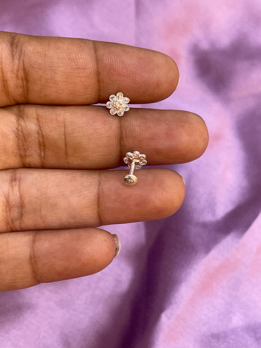 925 Silver flower studs