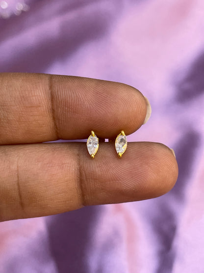 925 silver gold plated studs