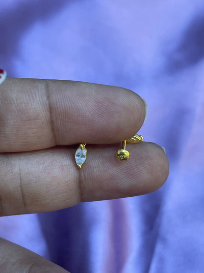 925 silver gold plated studs