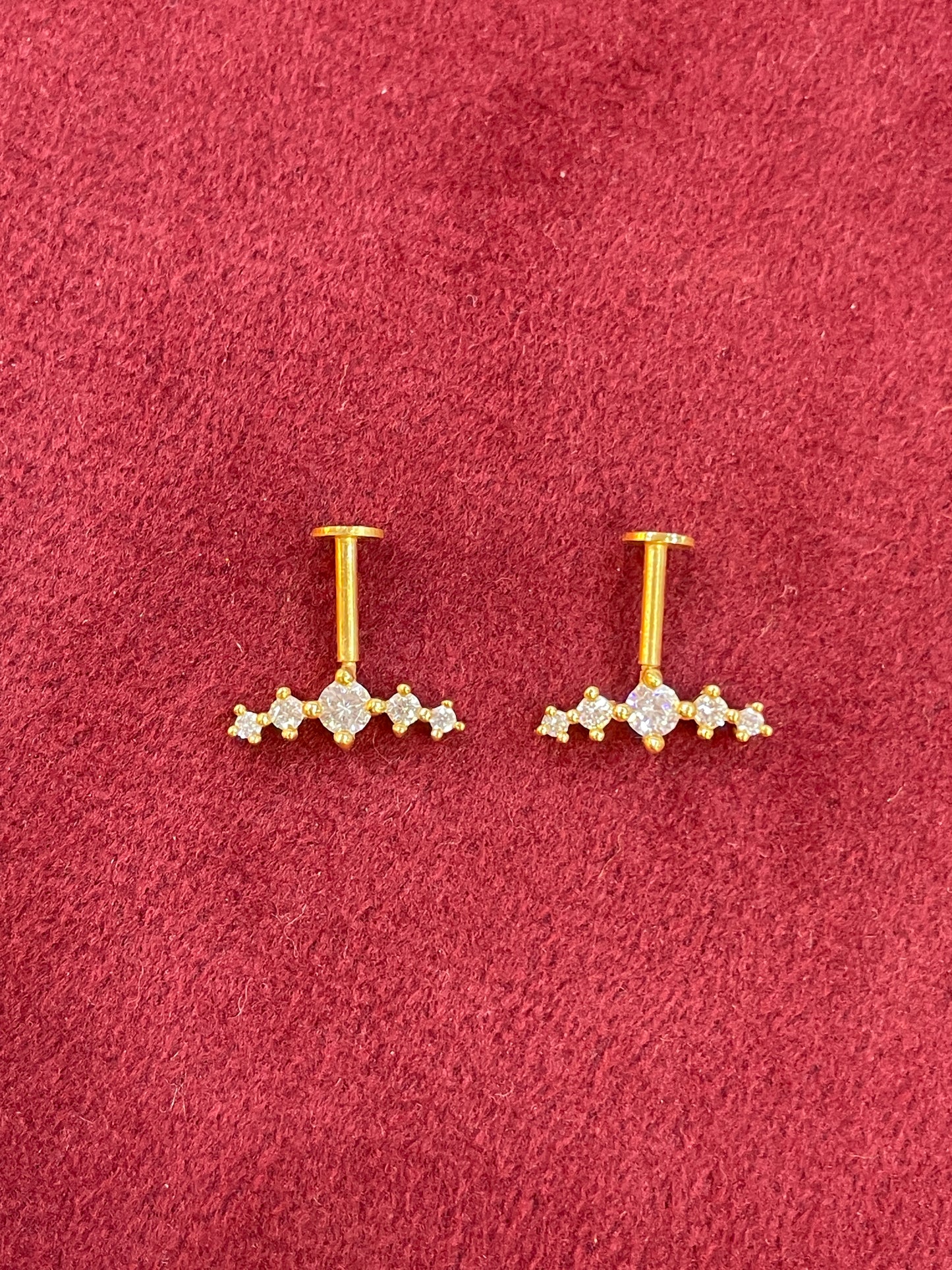925 Silver Gold Plated Five Stone Bugadi