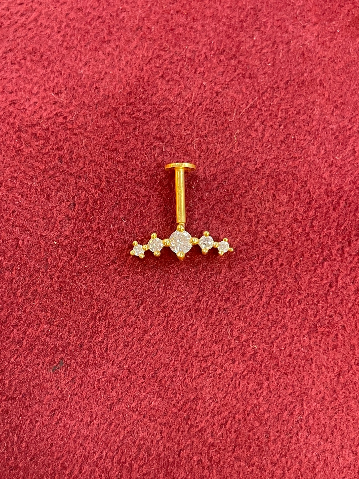 925 Silver Gold Plated Five Stone Bugadi