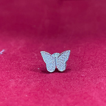 92.5 Silver Butterfly Stud Earrings pair
