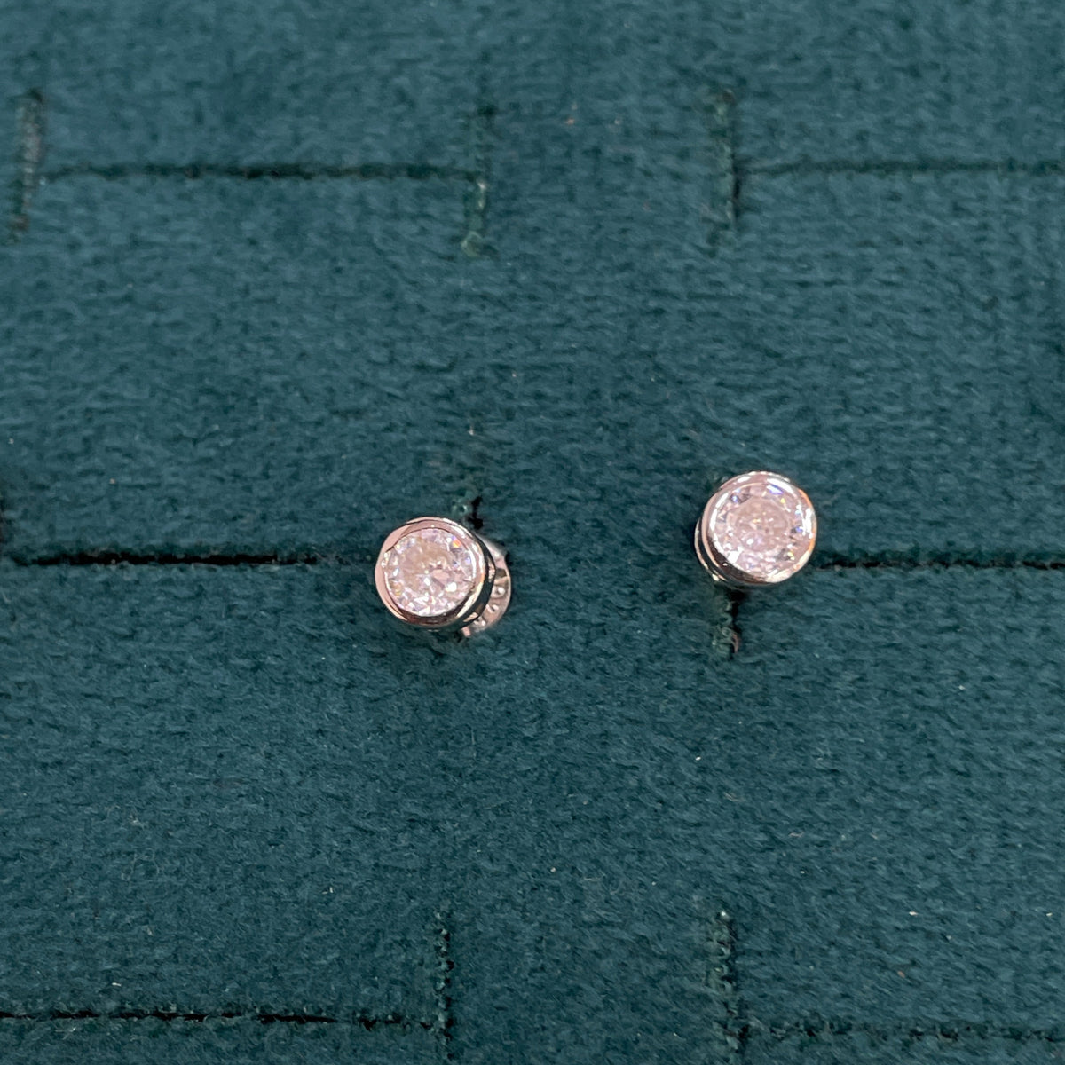 Silver Simple Stud Earrings pair