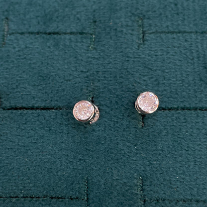 Silver Simple Stud Earrings pair