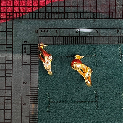 92.5 Silver Gold Plated CZ J studs for Women | Cubic Zirconia Sparkle Design | Elegant Jewellery pair