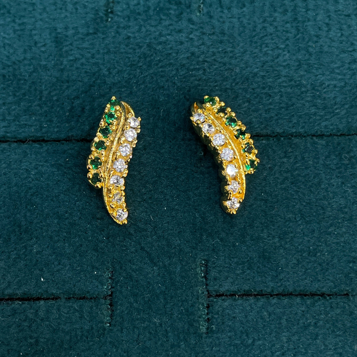 92.5 Silver Gold Plated Classy CZ J studs for Women | Elegant Cubic Zirconia Design | Premium Jewellery pair