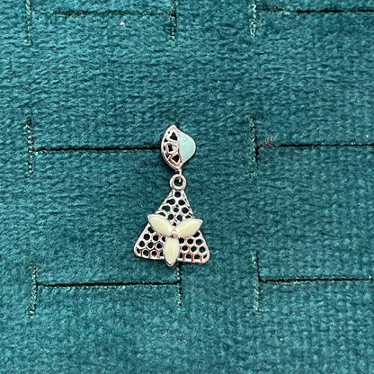 92.5 Sterling Silver Enamel Triangle Drop Earrings for Women pair