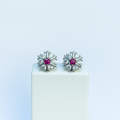 92.5 Silver Pink Star Studs | Stylish Cute Design | Jewellery