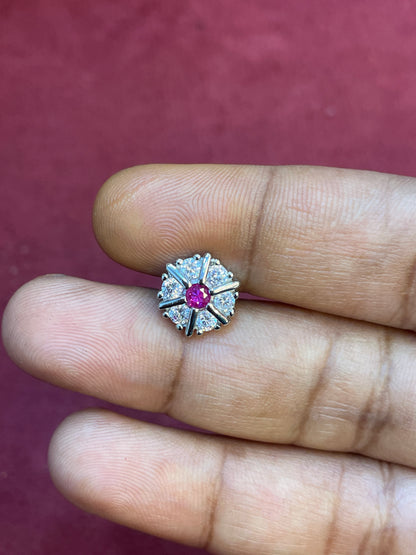 92.5 Silver Pink Star Studs | Stylish Cute Design | Jewellery