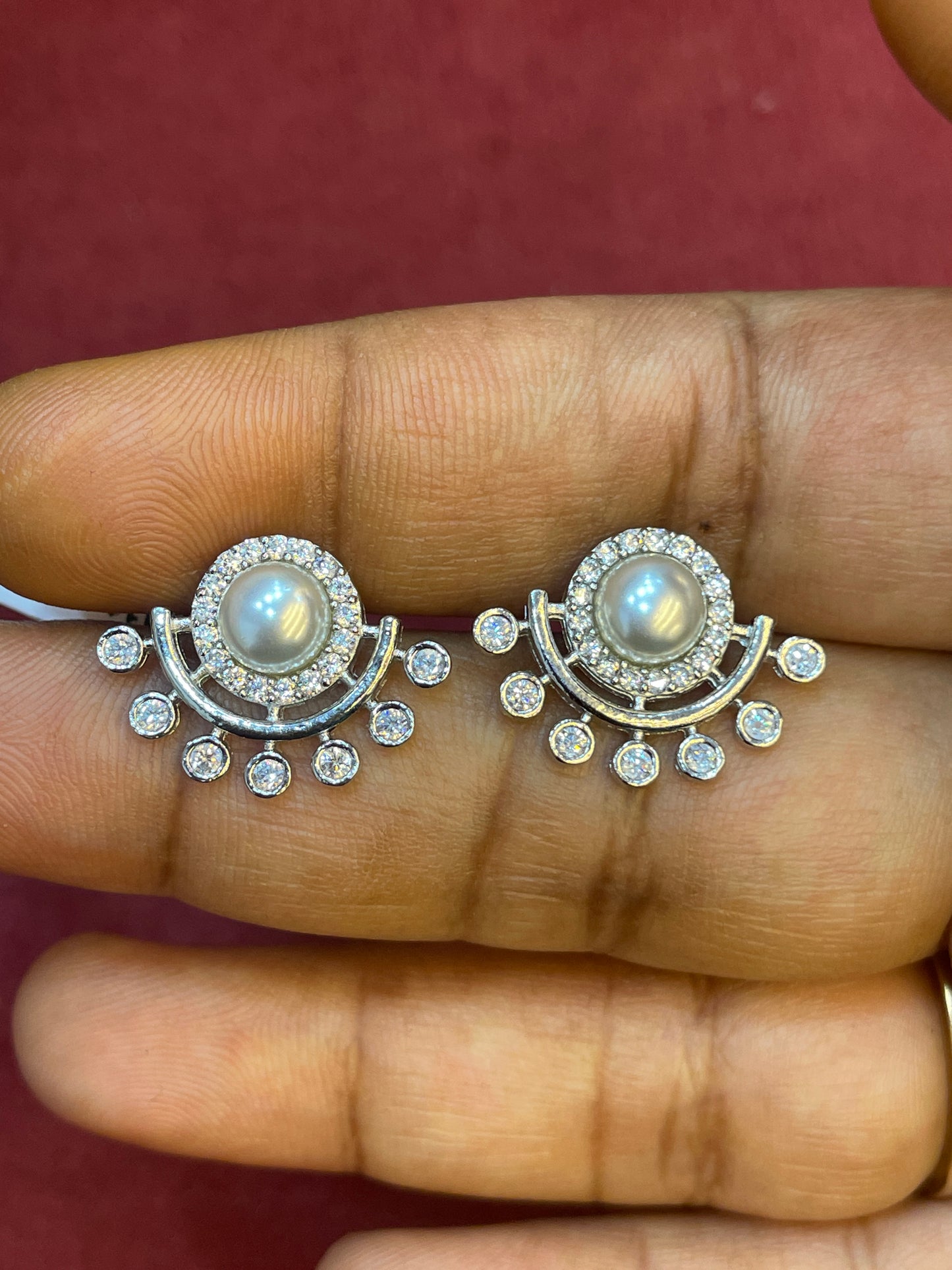 92.5 Silver Pearl Elegance Earrings | Classic Graceful Design | Jewellery