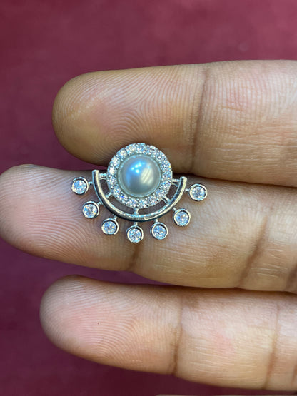 92.5 Silver Pearl Elegance Earrings | Classic Graceful Design | Jewellery
