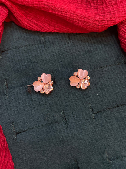 92.5 Silver Rose Gold Plated Studs | Stylish Elegant Design | Premium Jewellery