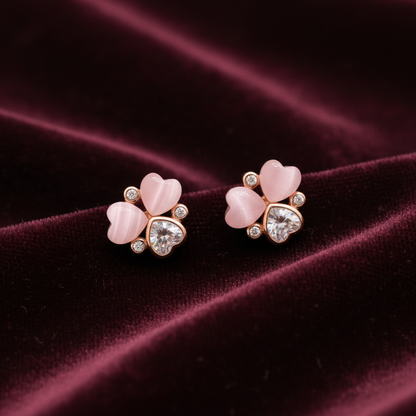 92.5 Silver Rose Gold Plated Studs | Stylish Elegant Design | Premium Jewellery
