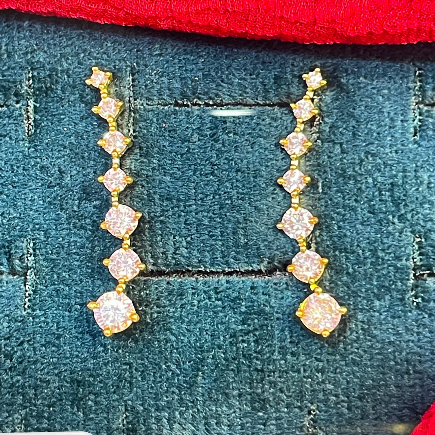 92.5 silver gold plated white stone earcuffs