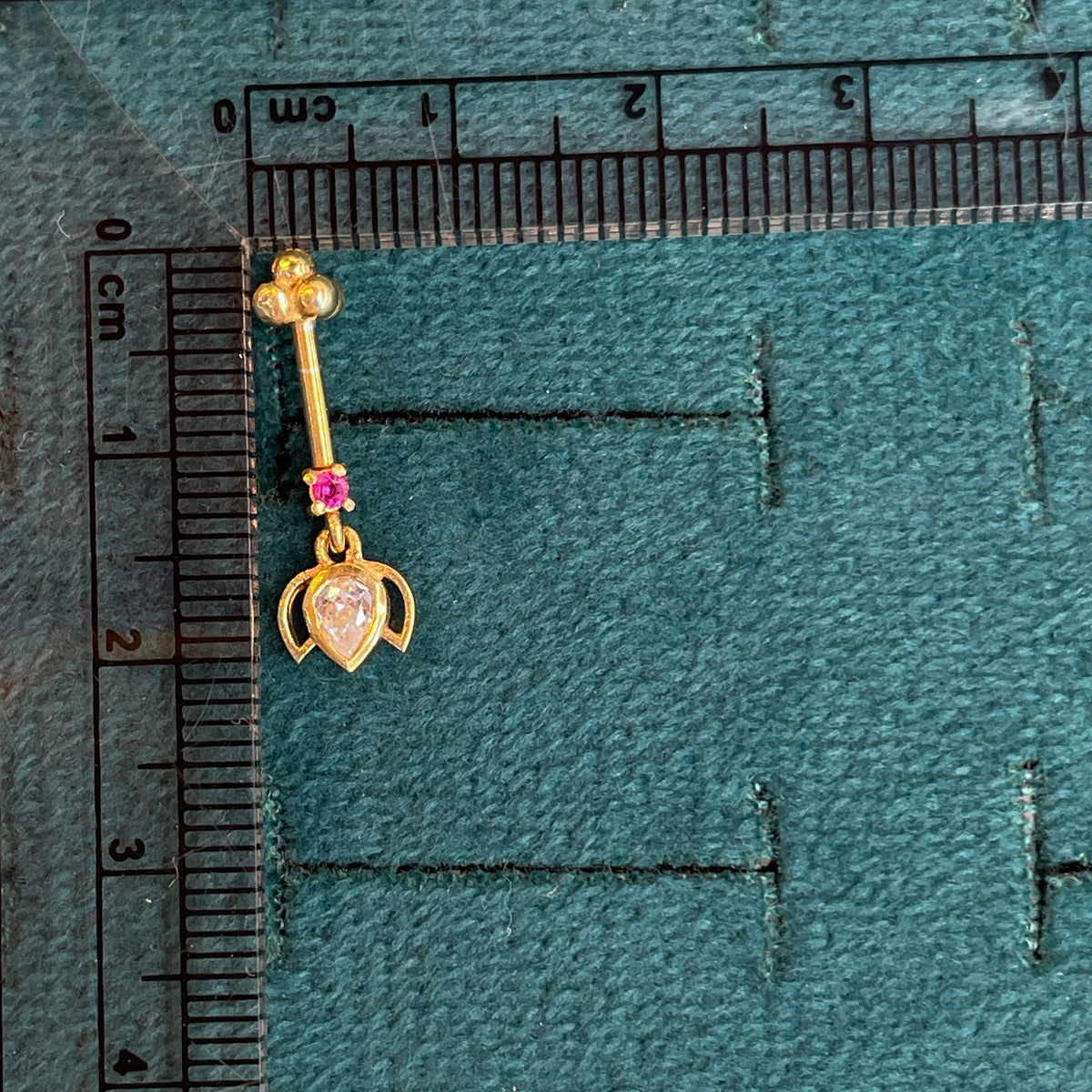 92.5 Silver Gold-Toned Pink Stone Lotus Bugadi Pair