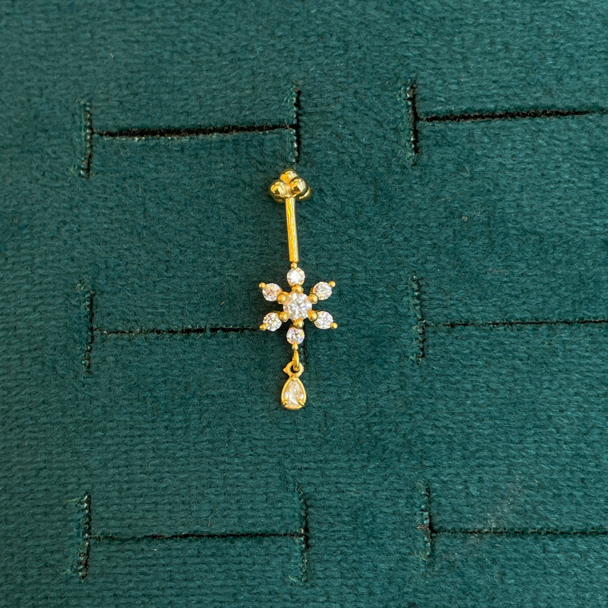 92.5 Silver Gold-Plated Floral Drop Bugadi Pair