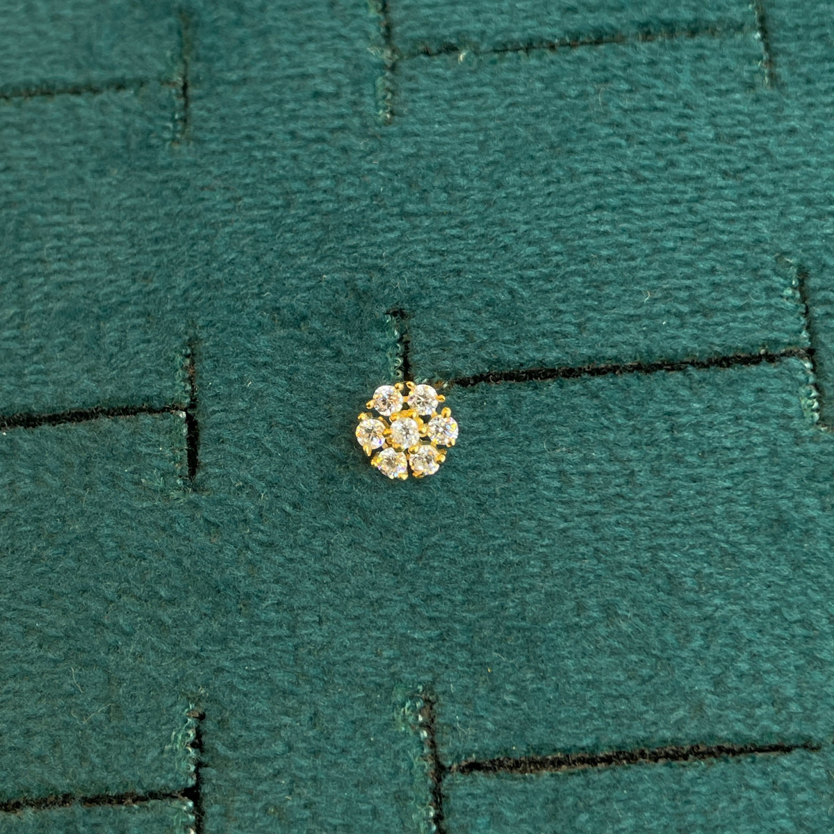 92.5 Silver Gold-Plated Flower Second Studs Pair