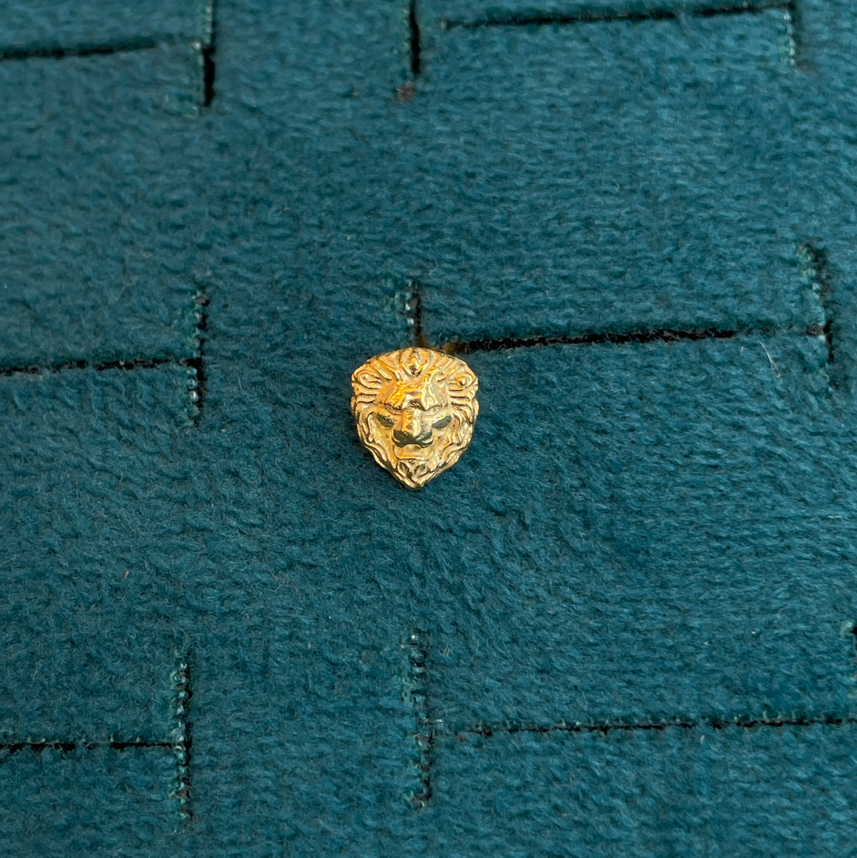 92.5 Silver Gold-Toned Lion Stud for Men - Single Piece
