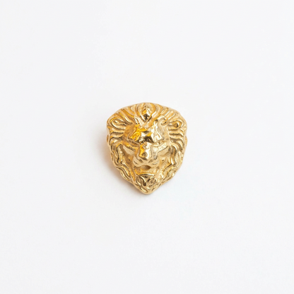 92.5 Silver Gold-Toned Lion Stud for Men - Single Piece