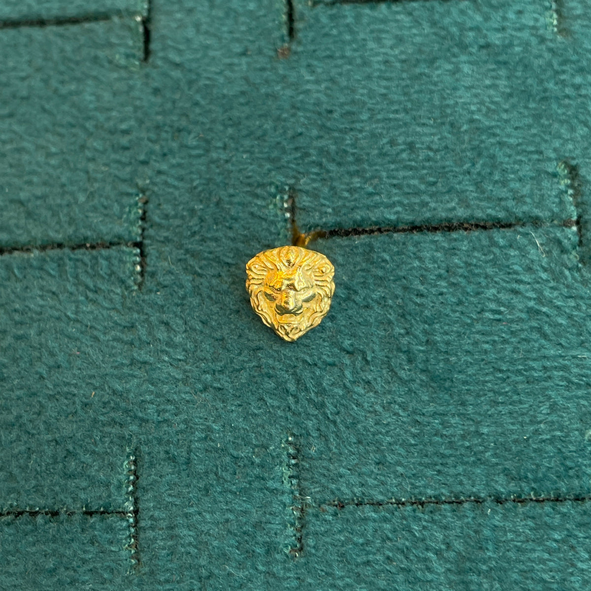 92.5 Silver Gold-Toned Lion Stud for Men - Single Piece