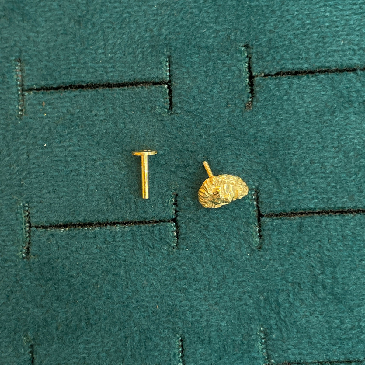92.5 Silver Gold-Toned Lion Stud for Men - Single Piece