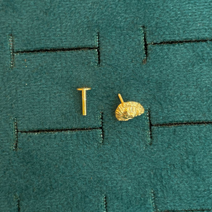 92.5 Silver Gold-Toned Lion Stud for Men - Single Piece