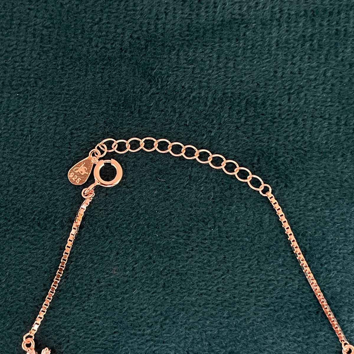 92.5 Silver Rose Gold-Toned CZ Flower Bracelet for Women