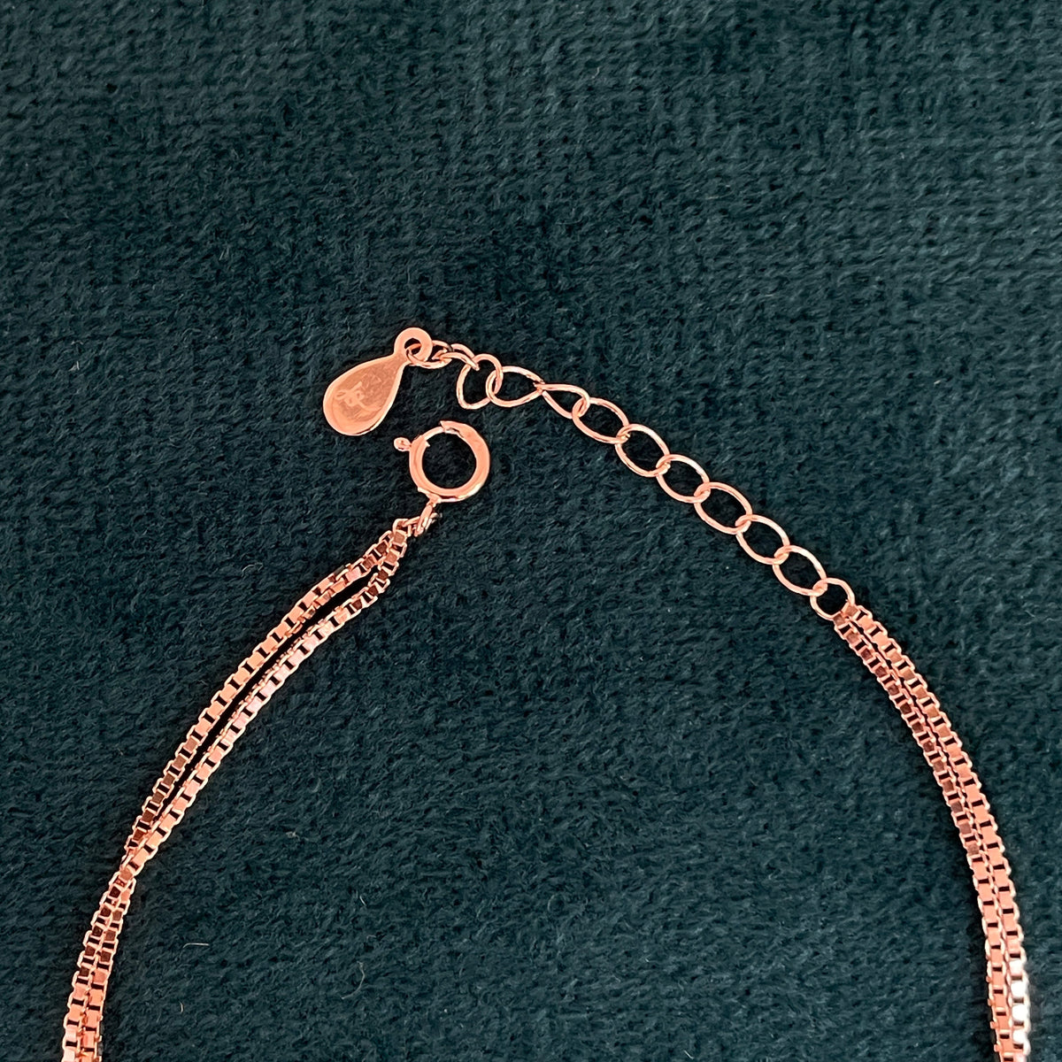 92.5 Silver Rose Gold-Toned CZ Circle Bracelet for Women