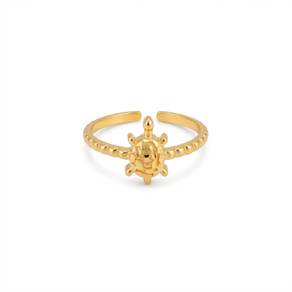 92.5 Silver Gold-Plated Adjustable Tortoise Ring for Women