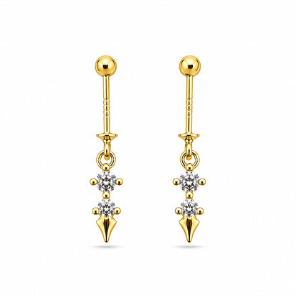 92.5 Silver Gold Plated Dual Stone Bugadi - Pair