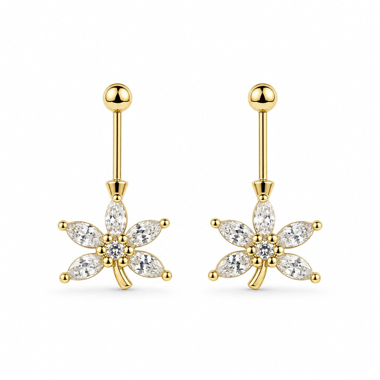 92.5 Silver Gold Plated Leaf Bugadi - Pair