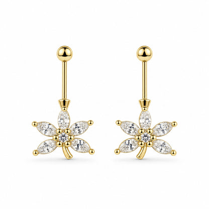 92.5 Silver Gold Plated Leaf Bugadi - Pair