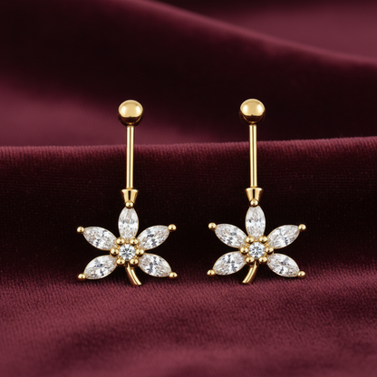 92.5 Silver Gold Plated Leaf Bugadi - Pair