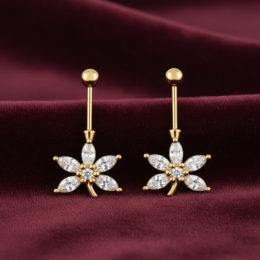 92.5 Silver Gold Plated Leaf Bugadi - Pair