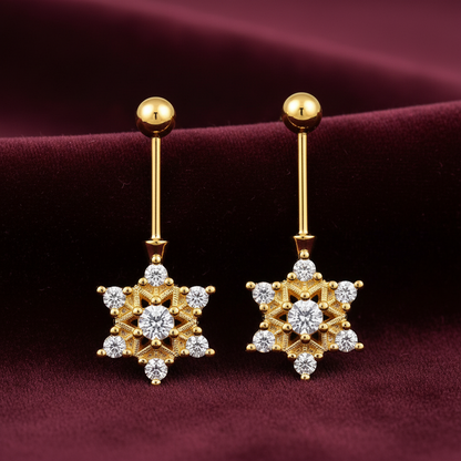 92.5 Silver Star Gold Plated Bugadi | Stylish Elegant Design | Traditional Jewellery - pair