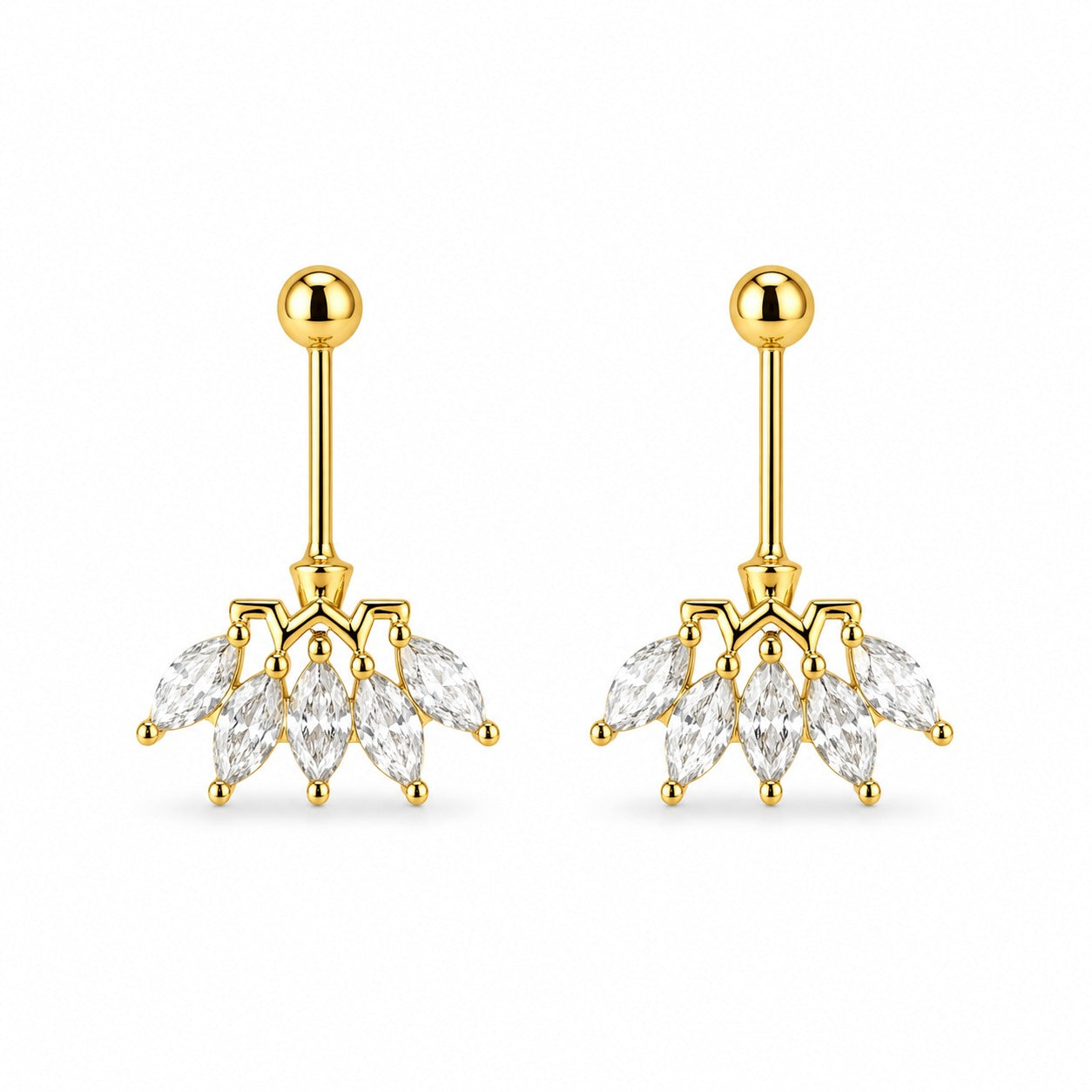 92.5 Silver Five Leaf Bugadi Pair| Without Center Stone | Elegant Design | Jewellery - Pair