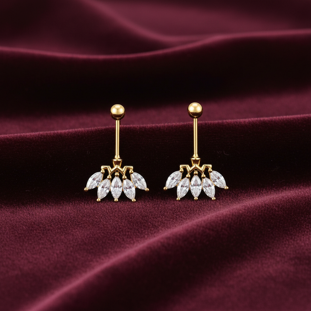 92.5 Silver Five Leaf Bugadi Pair| Without Center Stone | Elegant Design | Jewellery - Pair