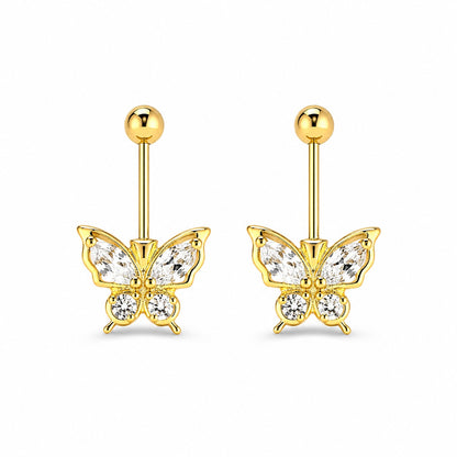 92.5 Silver Gold Plated Butterfly Bugadi Pair | Stylish Delicate Design | Jewellery