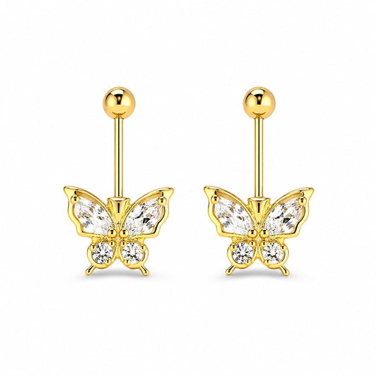 92.5 Silver Gold Plated Butterfly Bugadi Pair | Stylish Delicate Design | Jewellery