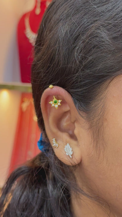 92.5 Silver Multicolor Reversible Temple Bugadi (Pair) | Dual Style Design | Jewellery