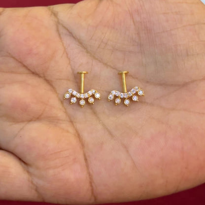 92.5 Silver Gold Plated Rangoli Bugadi Pair| Artistic Traditional Design | Jewellery