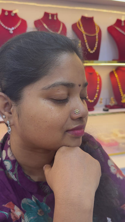 92.5 Silver Gold Plated Nose Pin | Stylish Elegant Finish | Jewellery