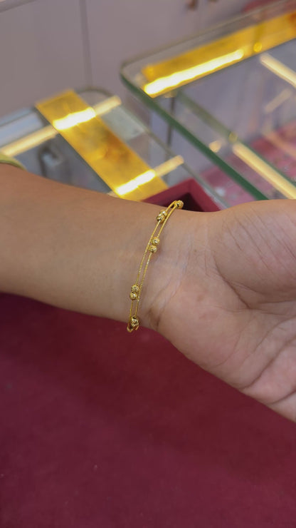 Gold Beads Blossom kada - single piece
