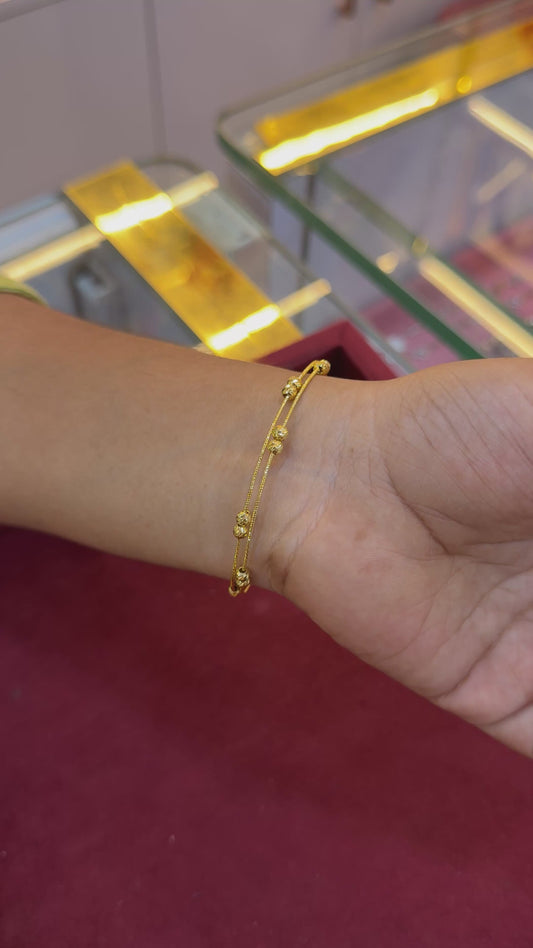 Gold Beads Blossom kada - single piece