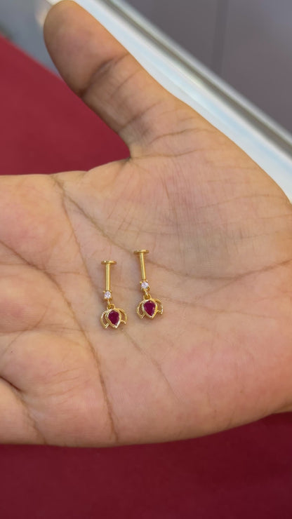 92.5 Silver Gold Plated Pink Lotus Bugadi Pair | Traditional Elegant Design | Jewellery